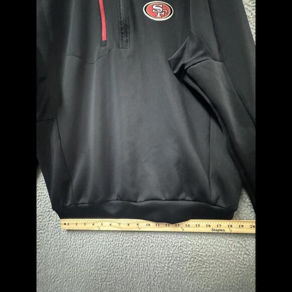 SF 49ers Jersey Jacket Mens XL Black 3/4  Zip Embroidered Baseball - Picture 8 of 12